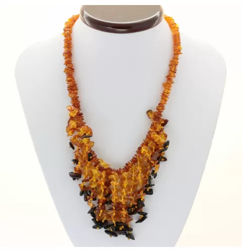 Multi line Baltic amber necklace 48cm