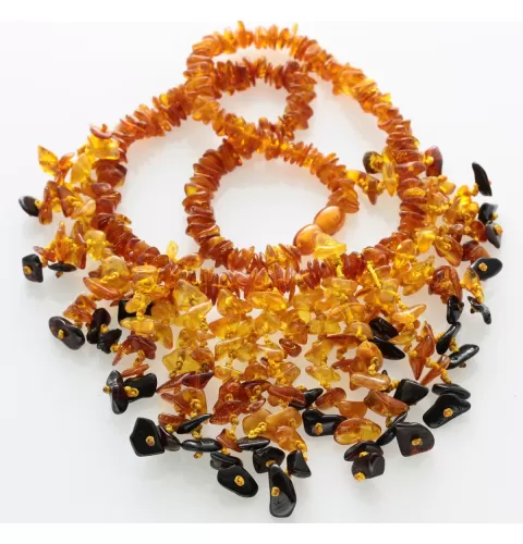 Multi line Baltic amber necklace 48cm
