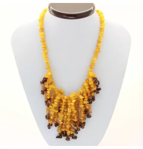 Multi line Baltic amber necklace 48cm
