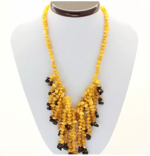 Multi line Baltic amber necklace 51cm