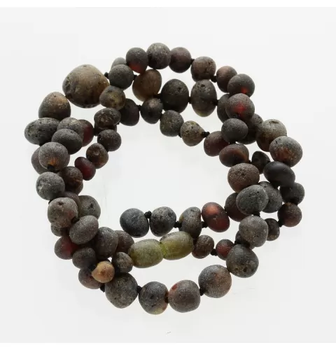 Raw Dark BAROQUE Baltic amber necklace 62cm