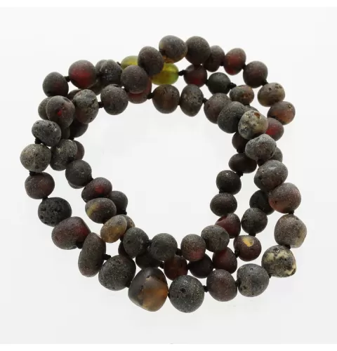 Raw Dark BAROQUE Baltic amber necklace 62cm