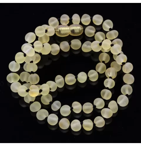 Raw Lemon BAROQUE Baltic amber necklace 55cm