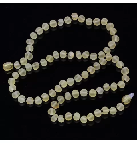Raw Lemon BAROQUE Baltic amber necklace 55cm
