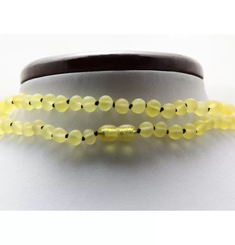 Raw Lemon BAROQUE Baltic amber necklace 55cm