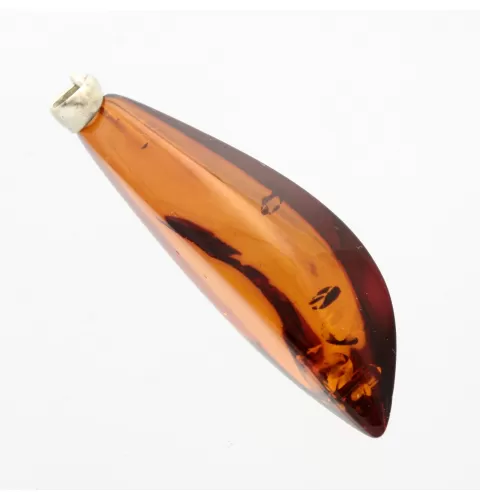 Glittering Carved Baltic Amber Pendant