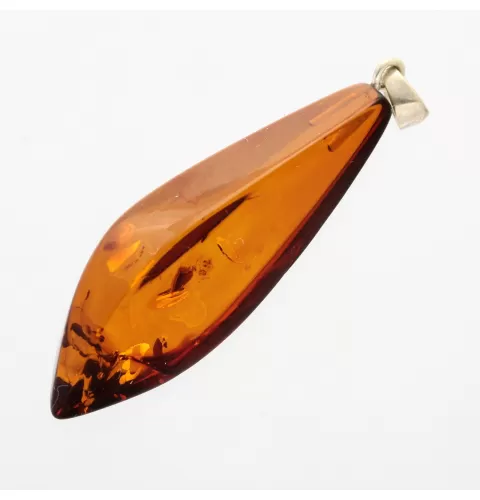 Glittering Carved Baltic Amber Pendant