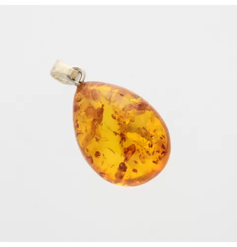 Glittering Carved Baltic Amber Pendant