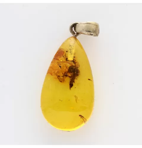 Glittering Carved Baltic Amber Pendant