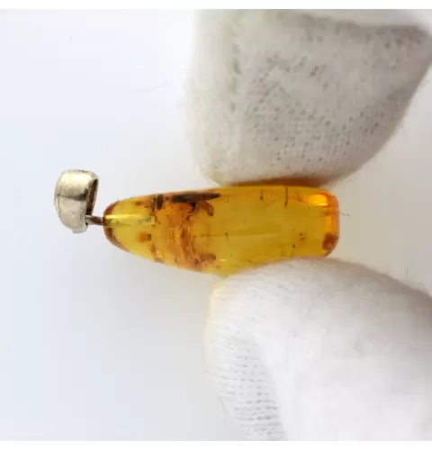Glittering Carved Baltic Amber Pendant