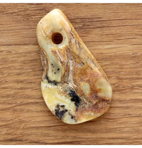Baltic Amber Medallion pendant with hole