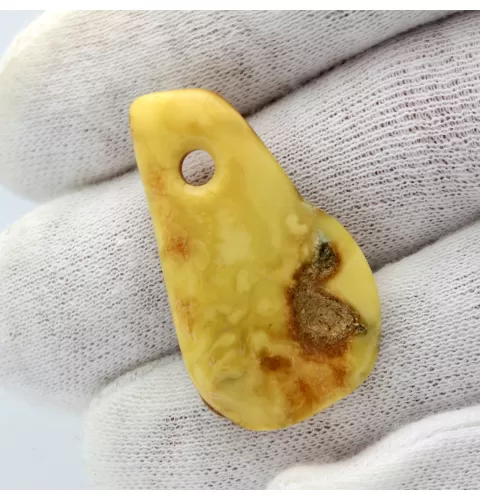 Baltic Amber Medallion pendant with hole