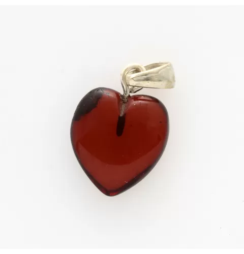 Baltic Amber Heart Pendant Charm