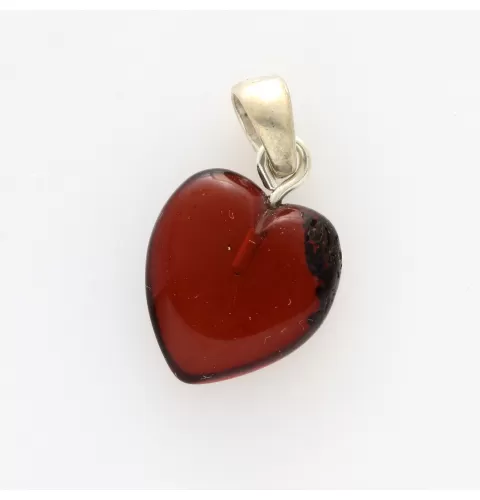 Baltic Amber Heart Pendant Charm