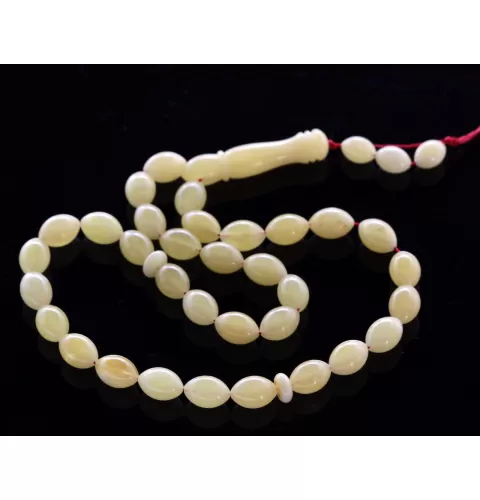 Islamic 33 Prayer OLIVE Baltic amber beads rosary