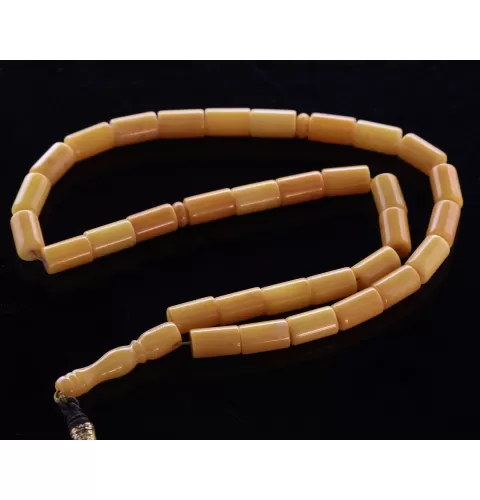Islamic 33 Prayer BALTIC AMBER CYLINDER Beads Muslim Rosary