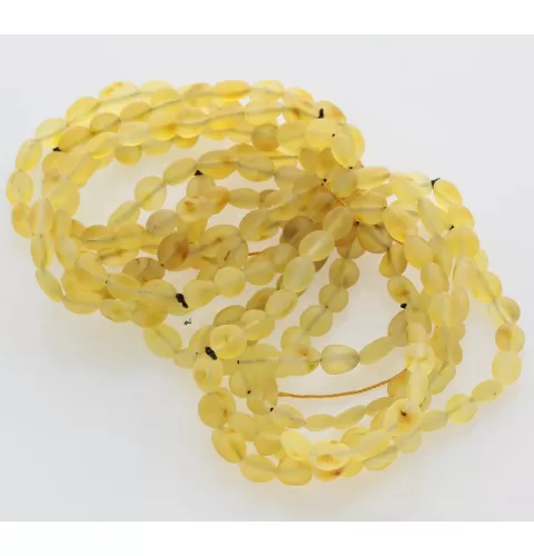 10 Raw Lemon BEANS Baltic amber adult bracelets 19cm