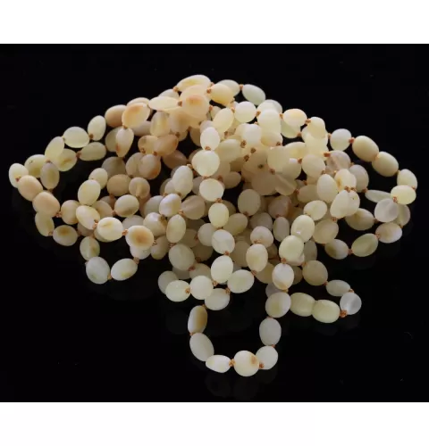 10 Raw Milk BEANS Baltic amber adult bracelets 19cm