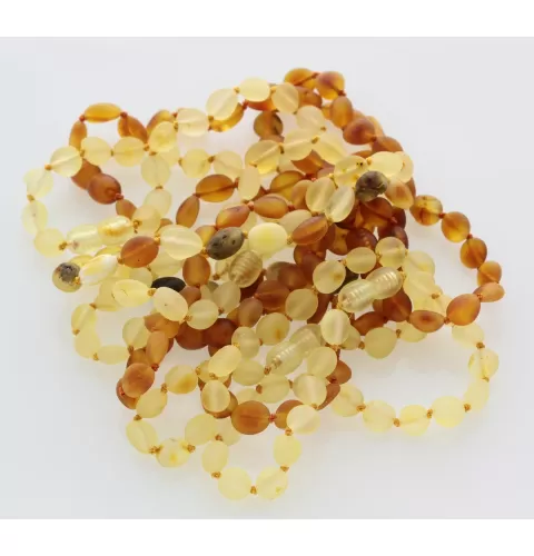 10 Raw BEANS Baltic amber adult bracelets 19cm