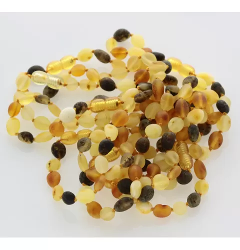 10 Raw Mix BEANS Baltic amber adult bracelets 19cm