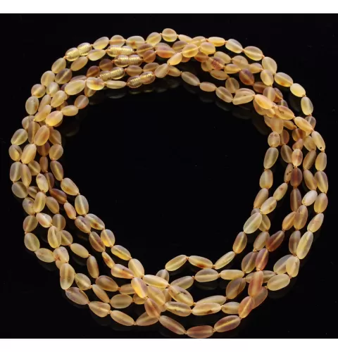5 Raw Honey BEANS Baltic amber adult necklaces 50cm