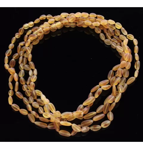 5 Raw Honey BEANS Baltic amber adult necklaces 50cm