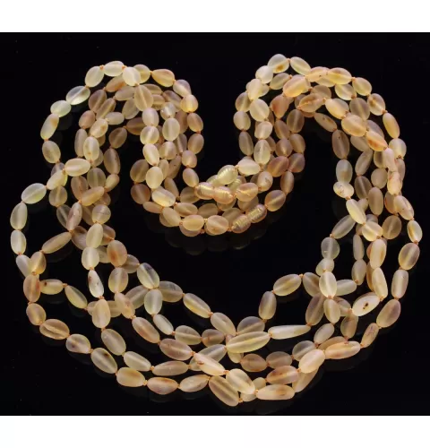 5 Raw Lemon BEANS Baltic amber adult necklaces 55cm