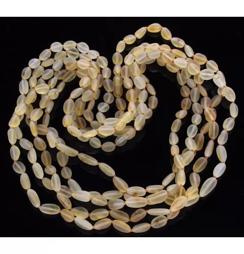 5 Raw Lemon BEANS Baltic amber adult necklaces 55cm