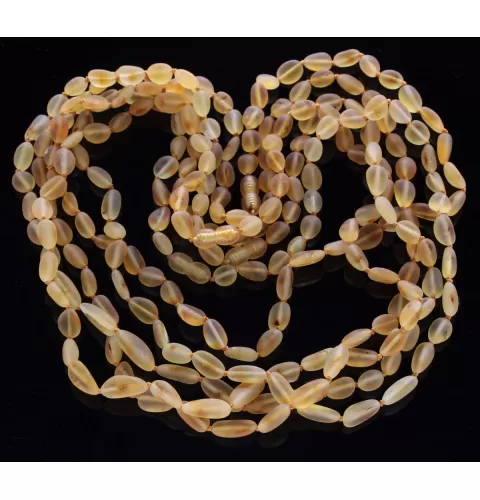 5 Raw Honey BEANS Baltic amber adult necklaces 55cm