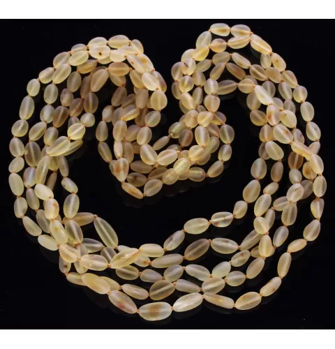 5 Raw Honey BEANS Baltic amber adult necklaces 55cm