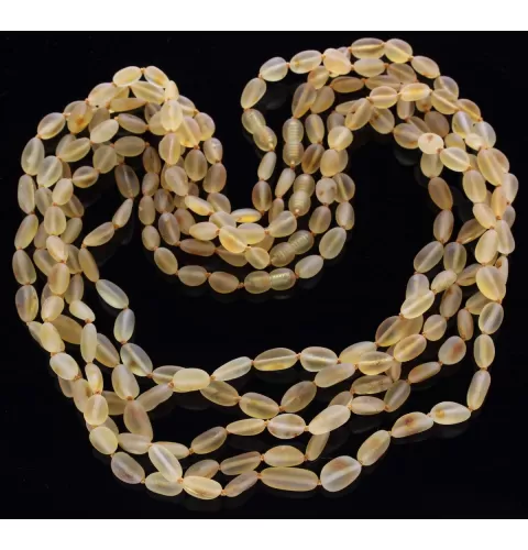 5 Raw Honey BEANS Baltic amber adult necklaces 55cm
