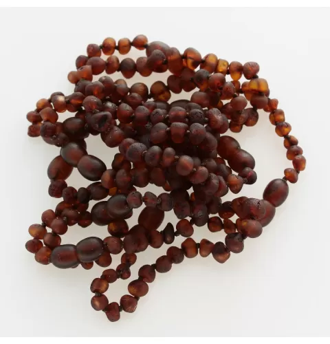 10 Raw Cognac BAROQUE Baltic amber teething bracelets 14cm