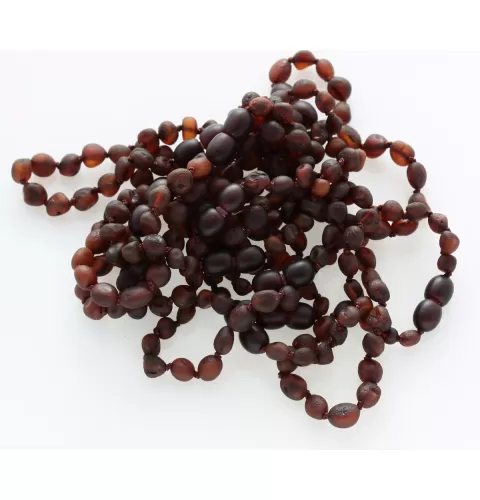 10 Raw Ruby BEANS Baltic amber adult bracelets 19cm
