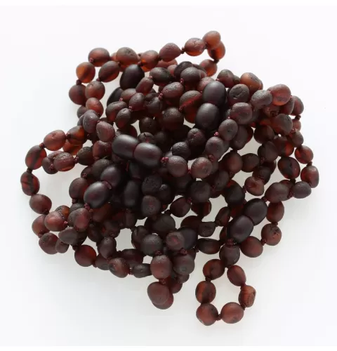 10 Raw Ruby BEANS Baltic amber adult bracelets 19cm