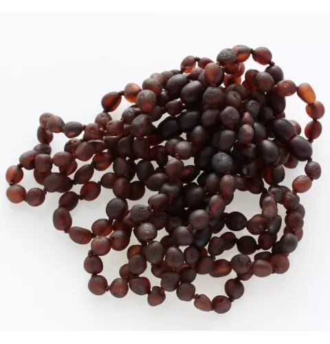 10 Raw Ruby BEANS Baltic amber adult bracelets 19cm