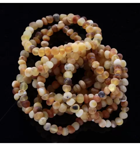 10 Raw Mix BAROQUE Baltic Amber Stretchy Bracelet 19cm