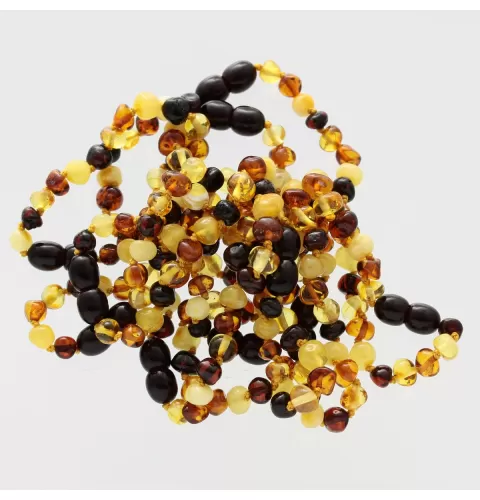 10 Multi BAROQUE Baltic amber teething bracelets 14cm