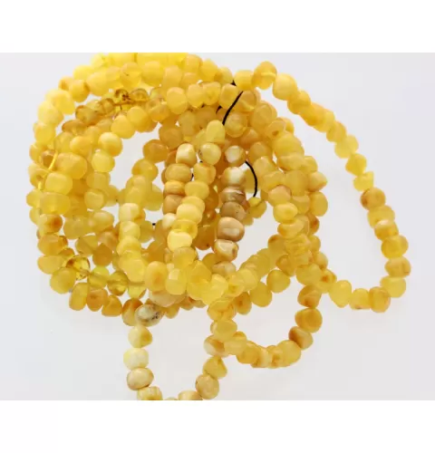 10 Butter BAROQUE Baltic amber stretchy bracelets 19cm