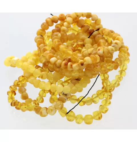 10 Butter BAROQUE Baltic amber stretchy bracelets 19cm