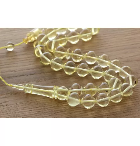 Islamic 33 Drops Baltic amber Prayer Islamic Cut beads