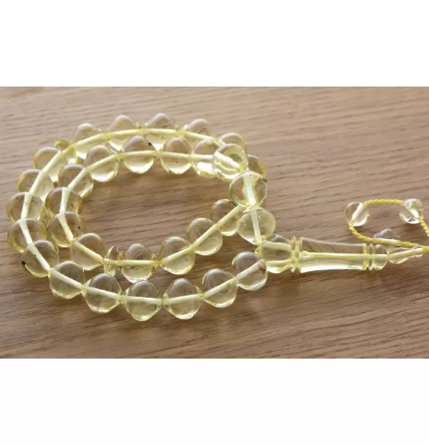 Islamic 33 Drops Baltic amber Prayer Islamic Cut beads