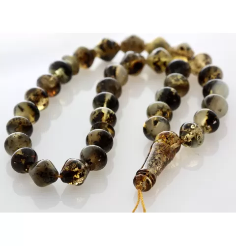 Islamic 33 Drops Baltic amber Prayer Islamic Cut beads