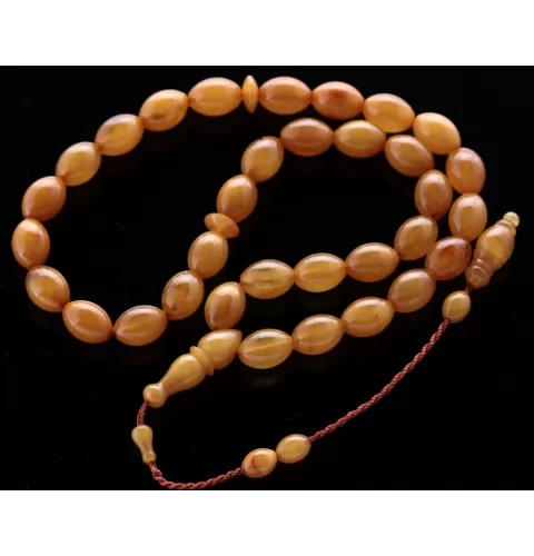 Islamic 33 OLIVE Prayer BALTIC AMBER Beads Muslim Rosary