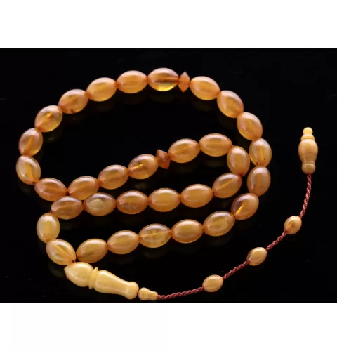 Islamic 33 OLIVE Prayer BALTIC AMBER Beads Muslim Rosary