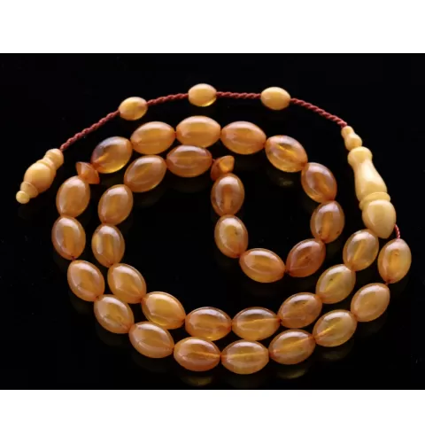 Islamic 33 OLIVE Prayer BALTIC AMBER Beads Muslim Rosary