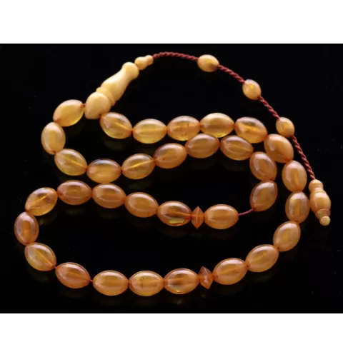 Islamic 33 OLIVE Prayer BALTIC AMBER Beads Muslim Rosary