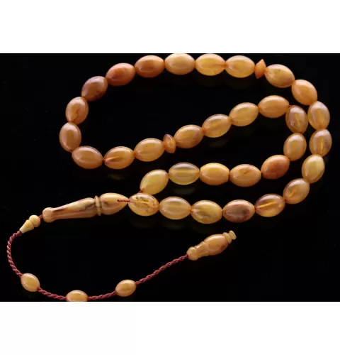 Islamic 33 OLIVE Prayer BALTIC AMBER Beads Muslim Rosary