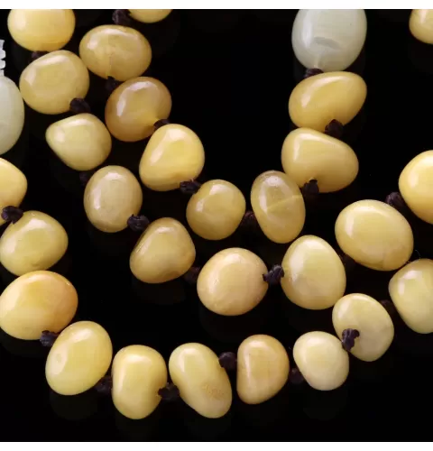 Butter Baltic Amber Teething Necklace for Baby