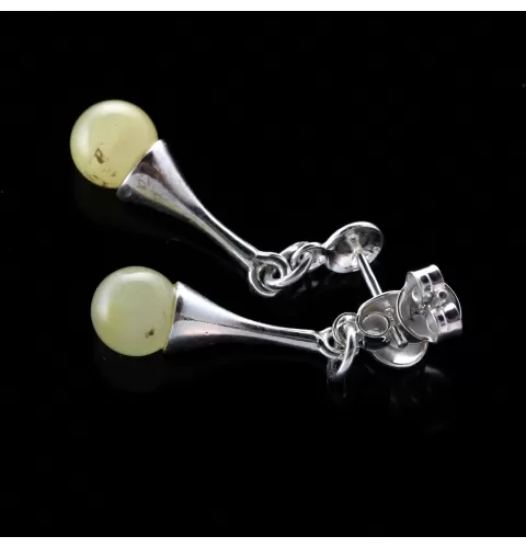 Milk Ball Baltic Amber Drop Dangle Earrings