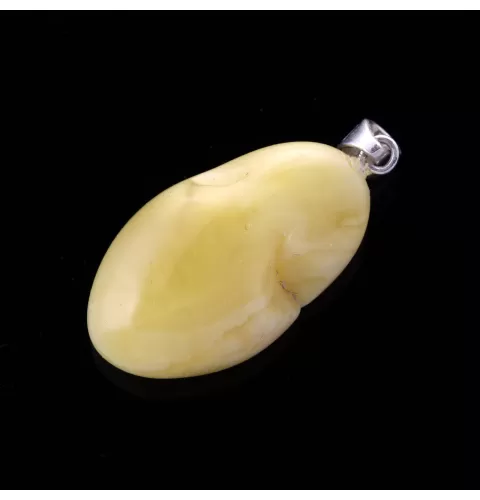 Free-shaped Baltic Amber Silver Pendant